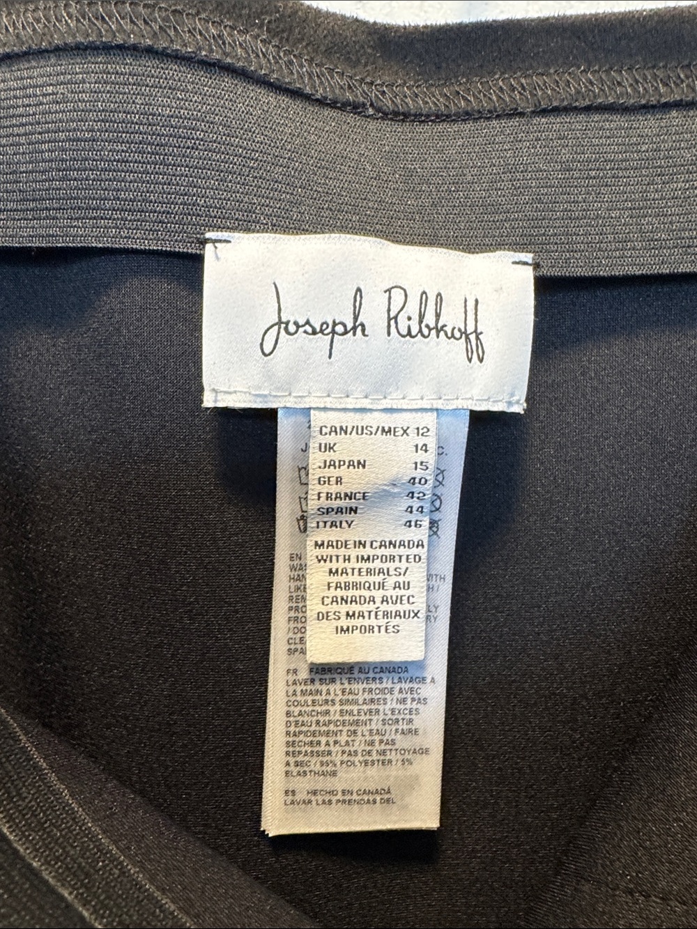 Joseph Ribkoff Black Midi Suede-Look A-Line Skirt - Picture 3 of 4